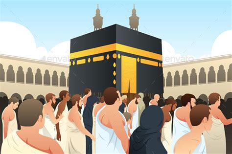 Muslim Pilgrims Walking Around Kaaba In Mecca Mecca Islamic Pictures