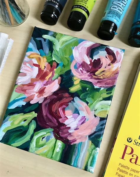 Easy Flower Painting Ideas For Beginners Step By Step Acrylic