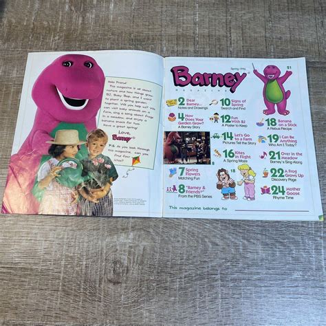 Vtg Barney Magazine Spring 1996 Look Whats Growing Pages And Activities