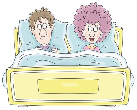 Happy Married Couple Lying In Bed Stock Vector Illustration Of Humor