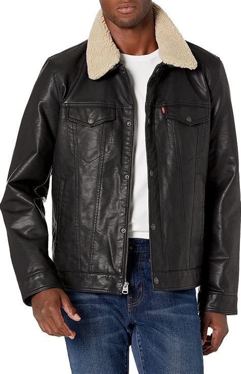 Buy Levis Mens Faux Leather Sherpa Lined Trucker Jacket Online In