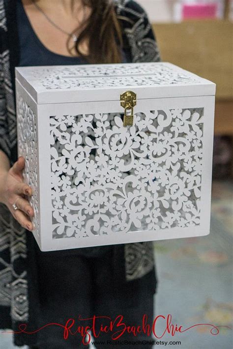 It is required to have a card box at your wedding and one with a lock and key mechanism is crucial to keep your cards and gifts safe. Wedding Card Box with Slot Card Box with Lock White Wedding | Wedding gift card box, Wedding ...