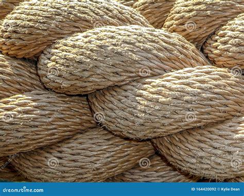 Horizontal Closeup Of A Thick Rope Stock Photo Image Of Detail