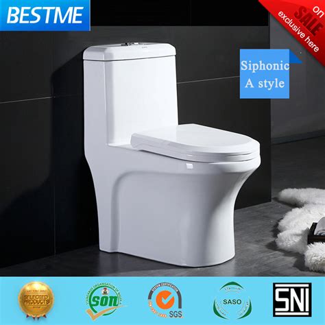 One Piece Large Flushing Sanitaryware Siphonic Toilet Bc 2010 China