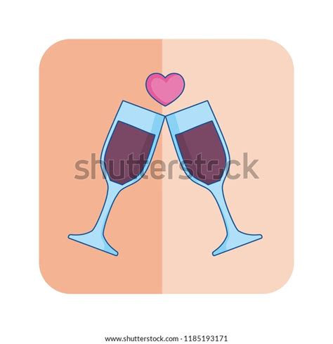 Champagne Glasses Toast Love Celebration Stock Vector Royalty Free 1185193171 Shutterstock