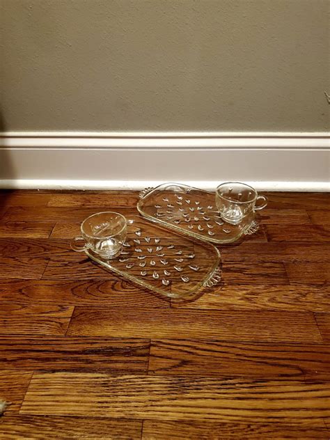 Hazel Atlas Informal Teardrop Clear Snack Plate And Cup Set Of Etsy