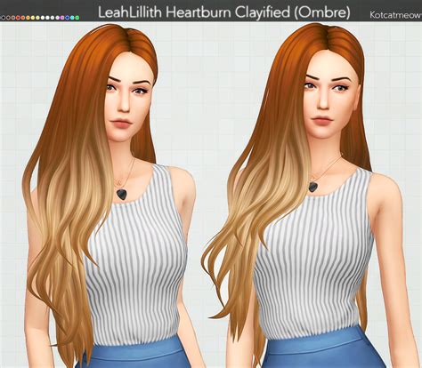 Butterscotchsims Leahlillith S Heartburn Hair Ombre Clayified Sims