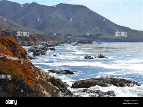 Cliffs At Pacific Coast Highway Big Sur Scenic View Between Monterey