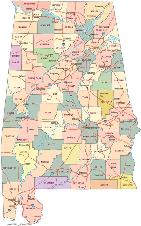 Map Of Alabama Travel United States