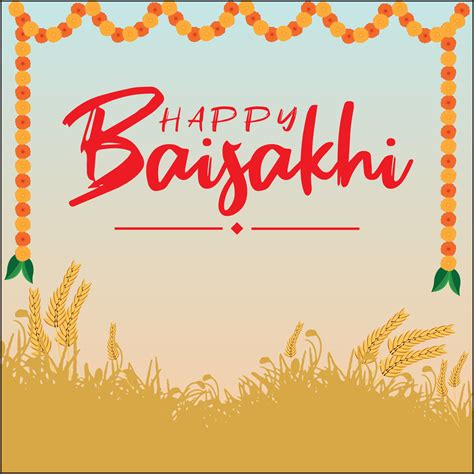 Baisakhi Happy Baisakhi Vaisakhi Festival Background And Typography