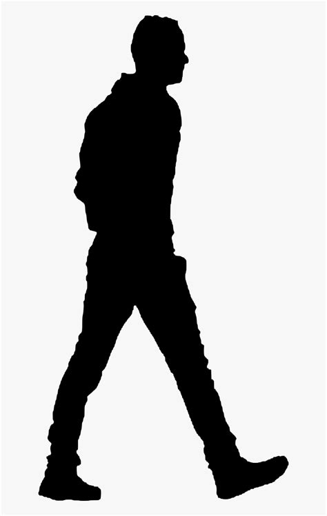 Silhouette Person Walking Side View