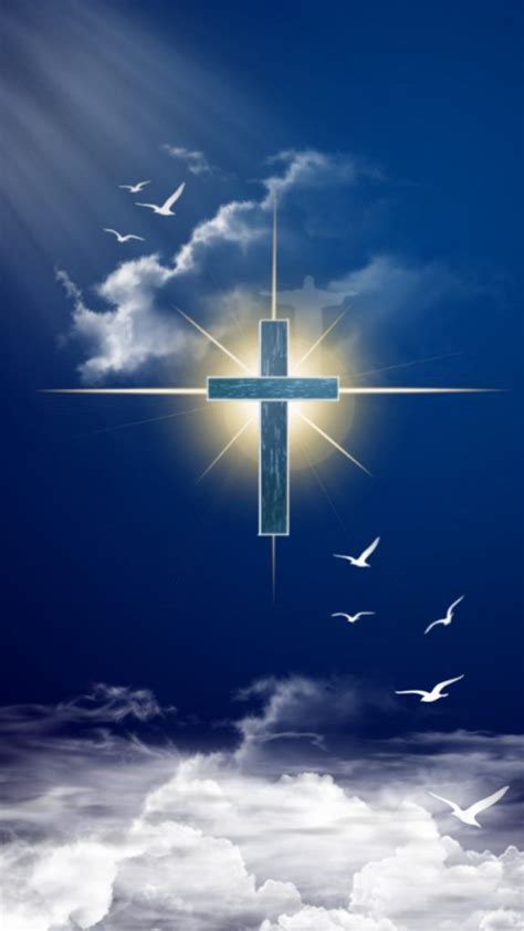 Cruz De Cielo Azul Fondos De Pantalla Hd Para Celular Jesus And Mary