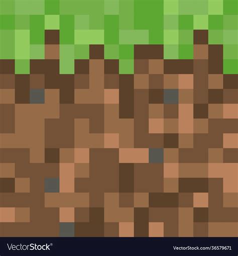 Pixel Minecraft Style Land Block Background Vector Image