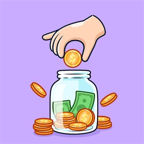 Premium Vector Cute Object Simple Vector Art Money Jar Savings Daily