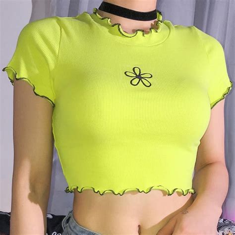t shirt crop top cute crop tops trendy crop tops y2k aesthetic outfits aesthetic clothes