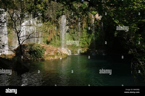 Turkey Antalya The Kursunlu Waterfalls And Natural Forest Park Stock