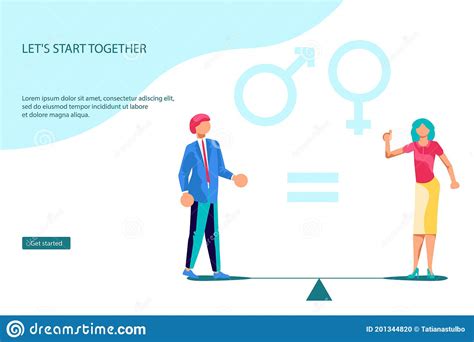 Webpage Template Of Gender Equality Stock Vector Illustration Of