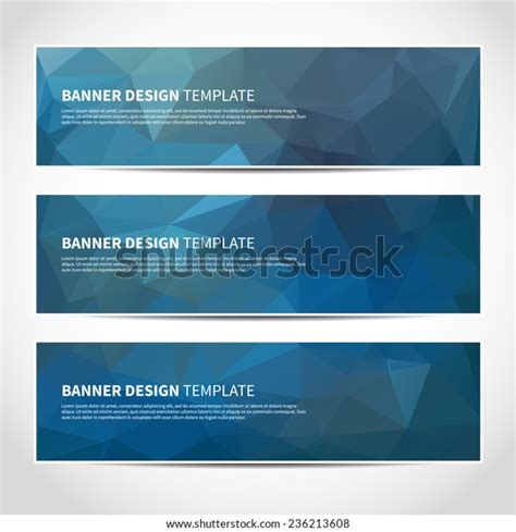 Set Trendy Blue Vector Banners Template Stock Vector Royalty Free