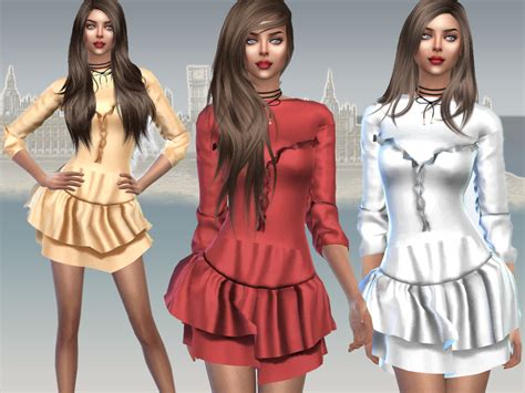 The Sims Resource Satin Dress With A Corset