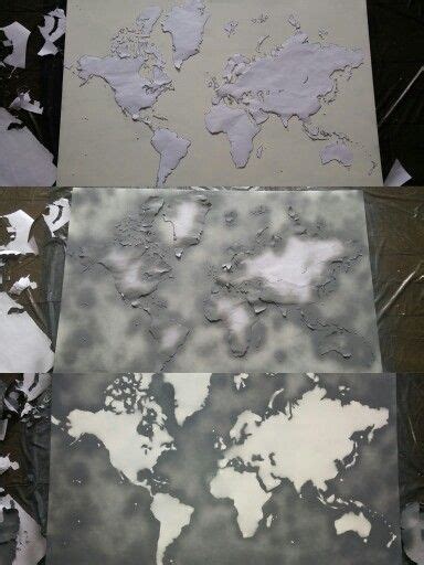 Diy World Map Spray Paint Easy And Affordable Wall Decor