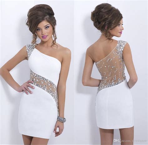 Discount 2015 New Arrival Hot Sparkly Cocktail Dresses One Shoulder
