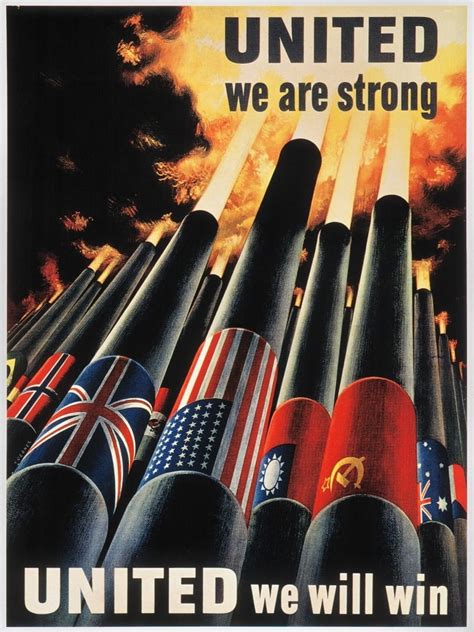 Wwii Allied Victory Nunited We Are Strongunited We Will Win American