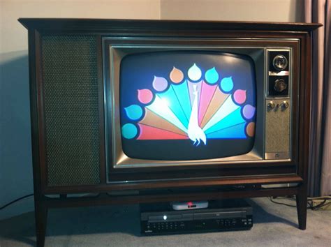 1966 zenith 25 inch color tv with a danish modern cabinet vintage television old tv vintage tv