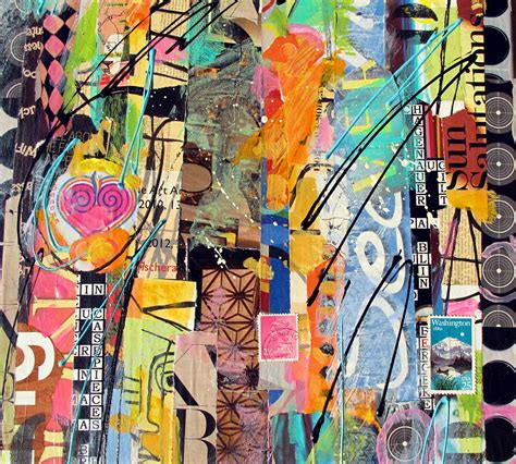 Nancy Standlee Fine Art On The Rocks Torn Paper Mixed Media Collage Abstract And High