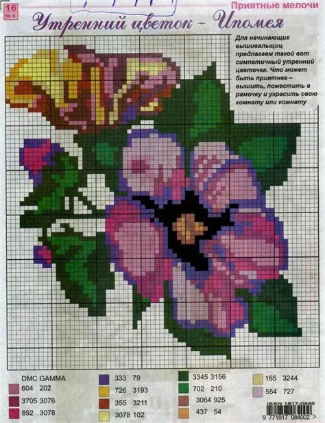 Вышивка крестиком схема цветочков Вышивка крестиком и бисером схемы и хвастушки Лунтики