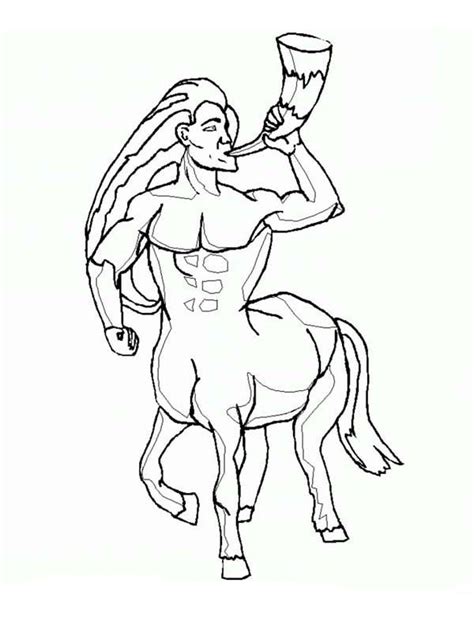Check out all the brand read more Centaur, : Long Haired Centaur Blowing Horn Coloring Page ...