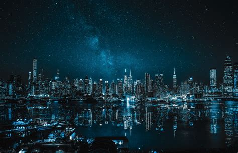Panoramic View Of City Buildings During Nighttime · Free Stock Photo