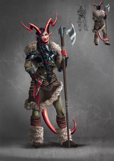 Artstation Tiefling Barbarians Theresa K Nigseder Haller Barbarian