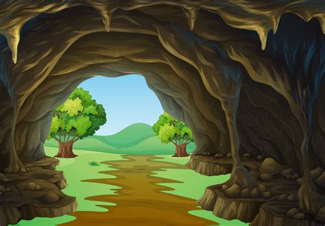 Nature Scene Of Cave And Trail 434350 Download Free Vectors Clipart