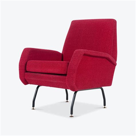 The most famous armchair in the world, the luxurious leather 'barcelona chair', designed by the architect ludwig mies van der. Arm Chair Upholstered in Original Red Boucle Wool with ...