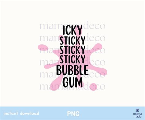 Instant Download Ms Rachel Icky Sticky Sticky Bubblegum Etsy