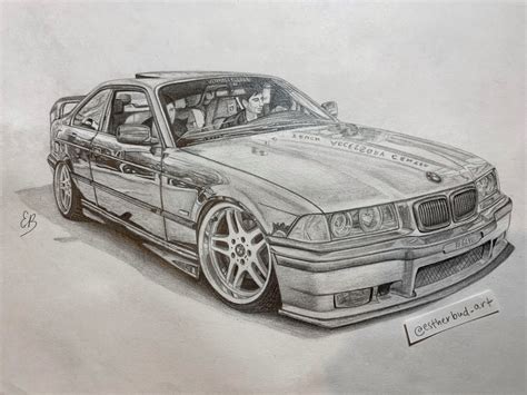Learn how to draw bmw pictures using these outlines or print just for coloring. BMW E36 Drawing - estherbud_art - Draw to Drive