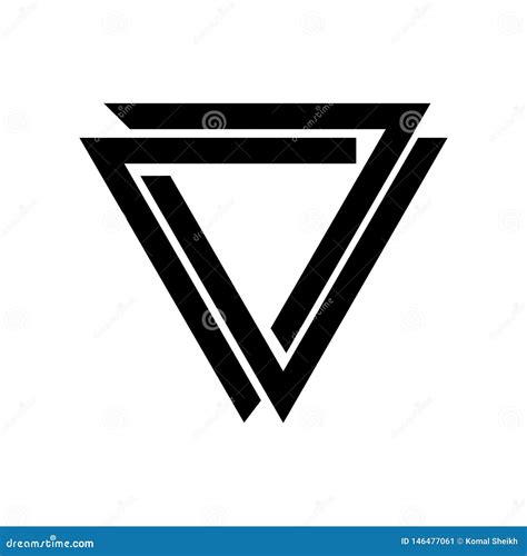 Creative Black Triangle Shape Icon Minimal Flat Geometrical Shape Logo