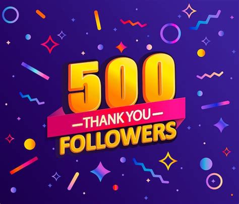 Premium Vector Thank You 500 Followers Thanks Banner