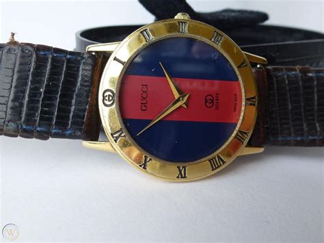 A Gents Gucci 3100j Blue Dialed Watch 1774428731