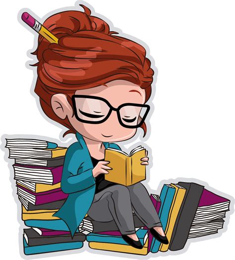 Editor And Writer Chibi Girl Reading Clipart Full Size Clipart