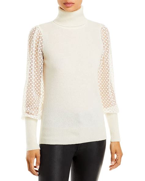C By Bloomingdales Cashmere C By Bloomingdales Mesh Sleeve Cashmere