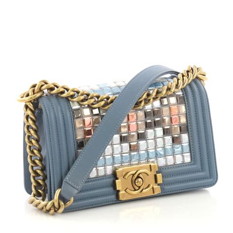 Chanel Mosaic Boy Flap Bag Embellished Lambskin Small at 1stDibs