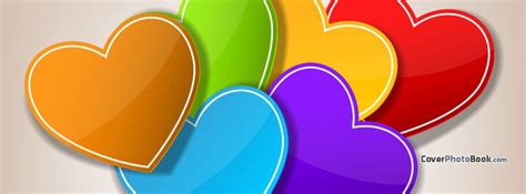 Valentines Day Colorful Hearts Facebook Cover Love