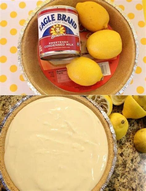 3 Ingredient No Bake Lemon Pie 3 Lemons I Can Eagle Brand Sweetened