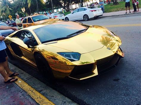 A Friend Of Mine Spotted This Today In Miami Fl Gold Lamborghini