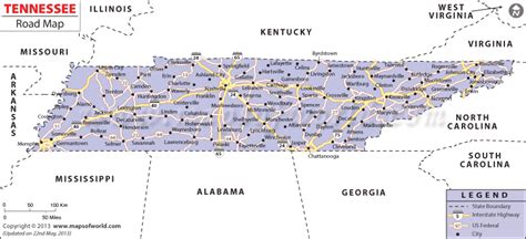 Tennessee Road Map Tennessee Interstate Map