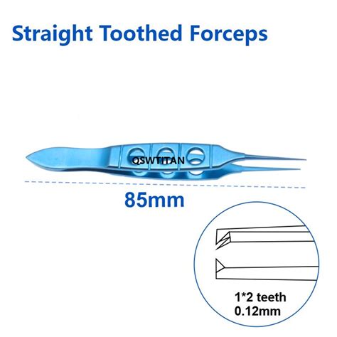 Bonn Toothed Forceeps Tweezers Titanium Straight 85mm Long With 012mm