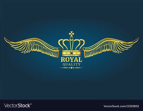 Golden Crown Royal Quality Logo Template Vector Image