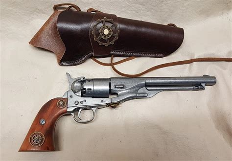Steampunk 1860 Colt Army Non Firing Revolver Wholster Eventeny