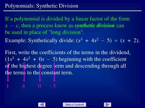 Ppt Polynomials Synthetic Division Powerpoint Presentation Free